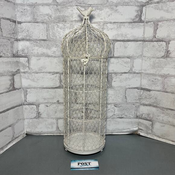 Shabby Chic Metal Bird Cage Decor - Picture 1 of 6